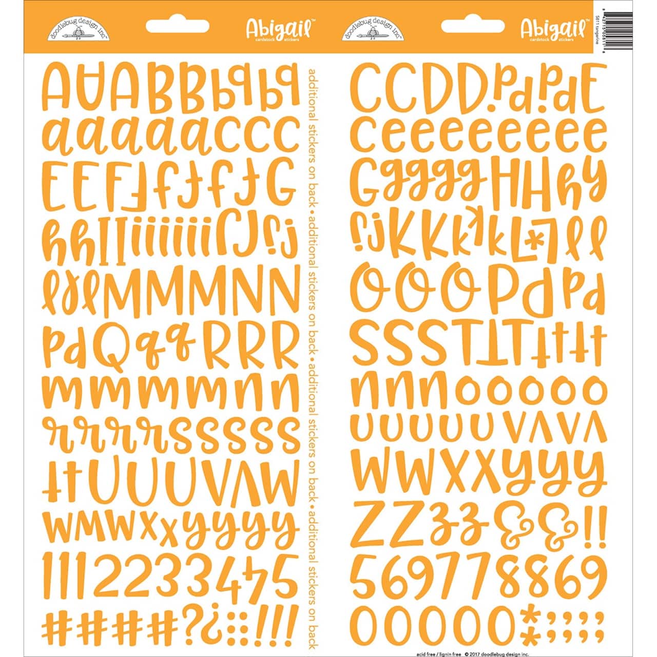 Doodlebug Design Inc.™ Abigail™ Font Alpha Cardstock Stickers